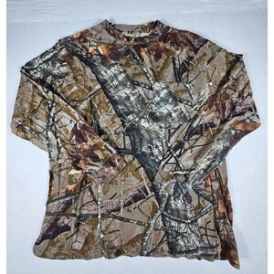 Fusion 3D Camo Long Sleeve Hunting T-Shirt Mens Woodland Tree Print Chest Pocket